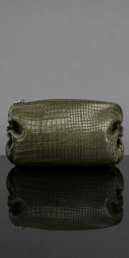 Crocodile  Stamped Vegan Leather Bag